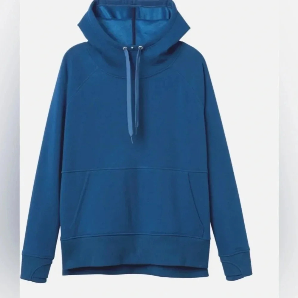 Athleta Cozy Karma Side Slit Fleece Lined Blue
Hoodie Sweatshirt Small